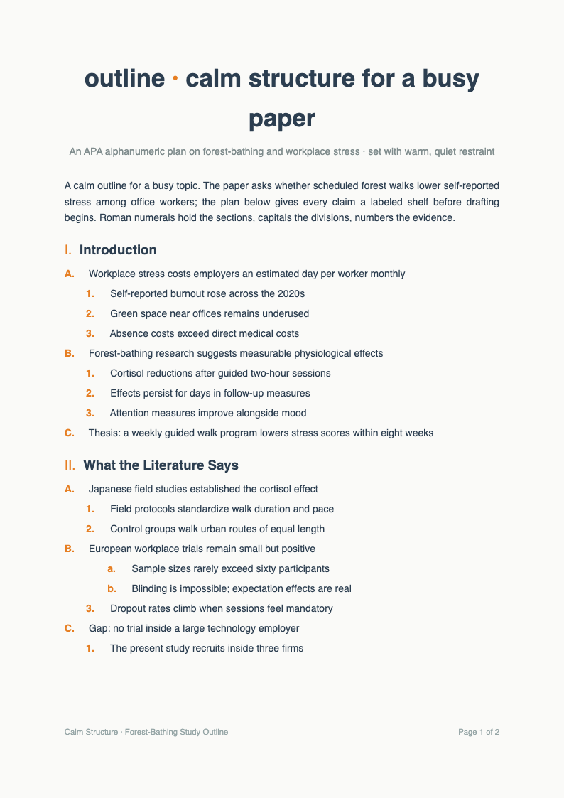 Nordic scandi apa outline format